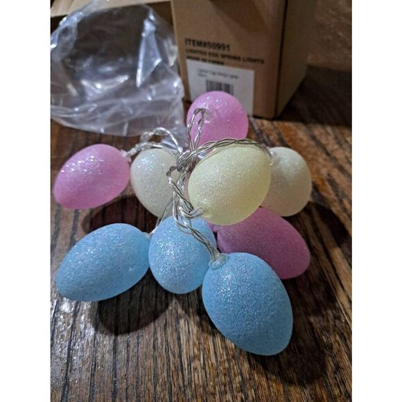HOST PICK! New Easter Egg Battery Operated String Lights Pastel Colors - Picture 3 of 4